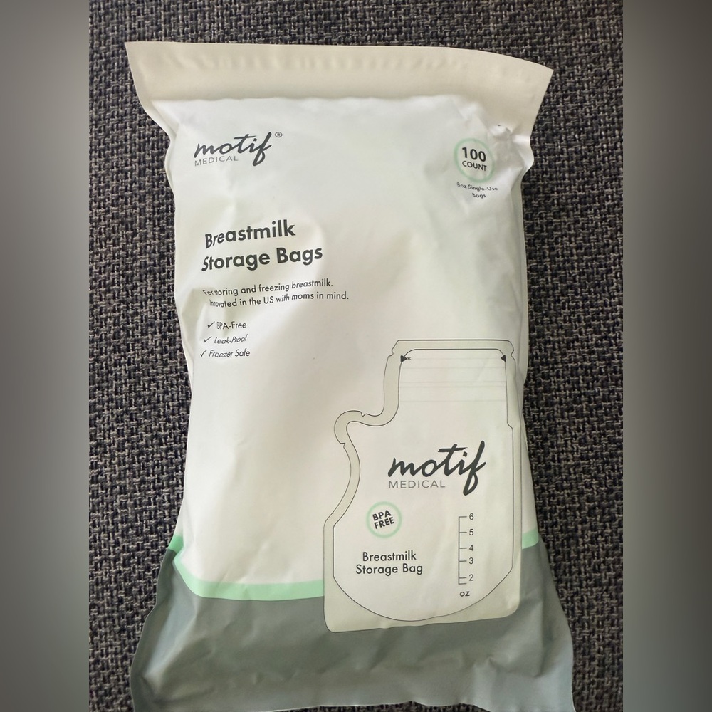Motif Medical Breast Milk‎ Storage Bags 8oz Single Use Bags 100 count BPA-Free